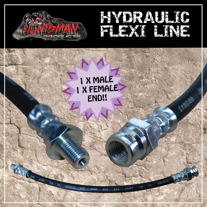 1x TRAILER HYDRAULIC RUBBER FLEXI BRAKE HOSE. 300MM. MALE/FEMALE.